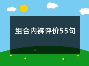 组合内裤评价55句