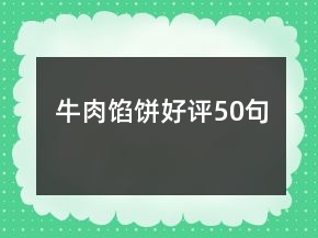 牛肉馅饼好评50句