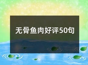 无骨鱼肉好评50句