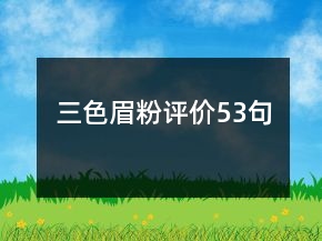 三色眉粉评价53句