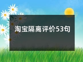 淘宝隔离评价53句