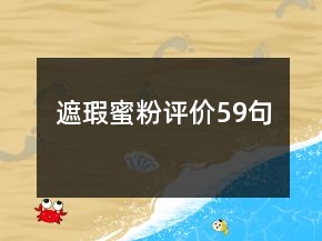 遮瑕蜜粉评价59句