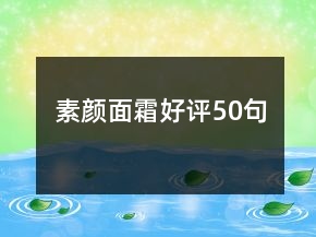 素颜面霜好评50句
