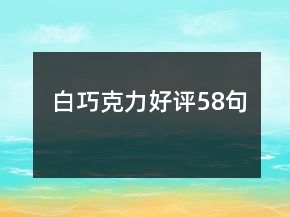 白巧克力好评58句