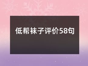 低帮袜子评价58句