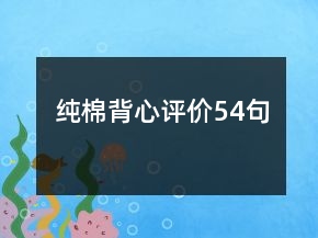 纯棉背心评价54句