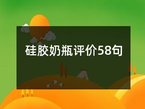 硅胶奶瓶评价58句