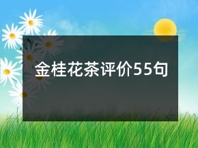 金桂花茶评价55句