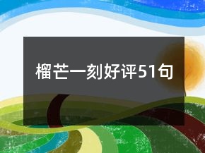 榴芒一刻好评51句