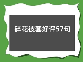 碎花被套好评57句