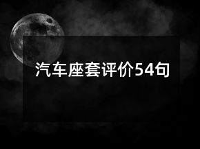 汽车座套评价54句