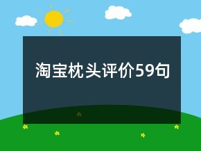 淘宝枕头评价59句