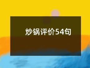 炒锅评价54句