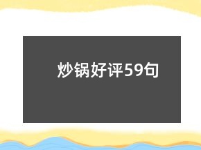 炒锅好评59句