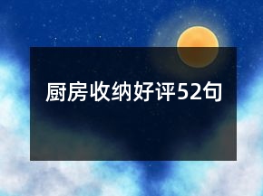 厨房收纳好评52句