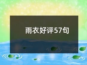 雨衣好评57句