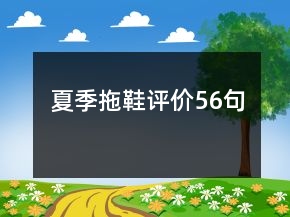 夏季拖鞋评价56句