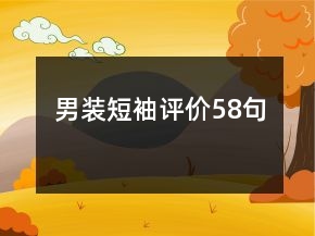 男装短袖评价58句