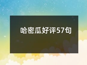 哈密瓜好评57句