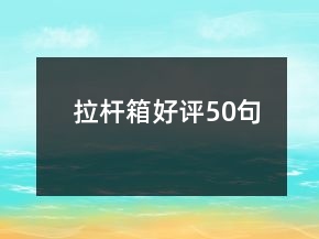 拉杆箱好评50句