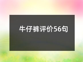 牛仔裤评价56句