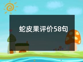 蛇皮果评价58句