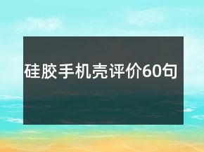 硅胶手机壳评价60句