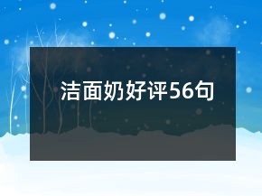 洁面奶好评56句