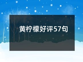 黄柠檬好评57句