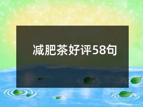 减肥茶好评58句