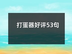 打蛋器好评53句
