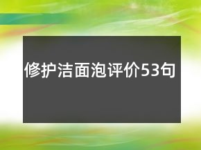 修护洁面泡评价53句
