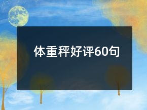 体重秤好评60句