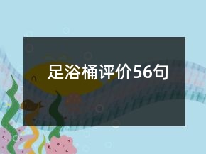 足浴桶评价56句