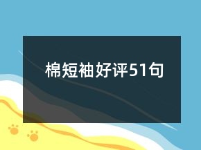 棉短袖好评51句