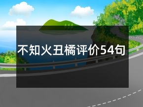 不知火丑橘评价54句