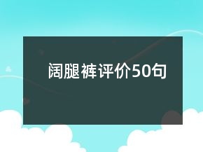 阔腿裤评价50句
