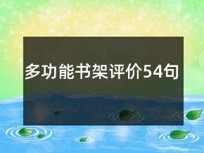 多功能书架评价54句