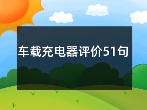 车载充电器评价51句