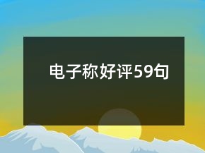 电子称好评59句