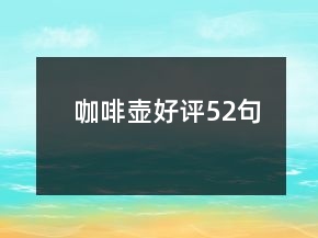 咖啡壶好评52句