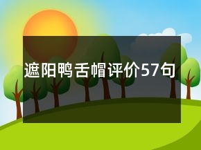 遮阳鸭舌帽评价57句