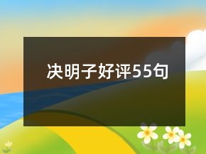 决明子好评55句