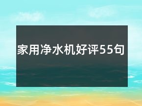 家用净水机好评55句