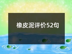 橡皮泥评价52句