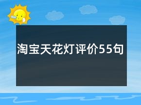 淘宝天花灯评价55句