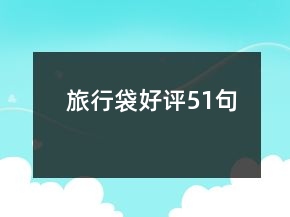 旅行袋好评51句