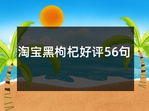 淘宝黑枸杞好评56句