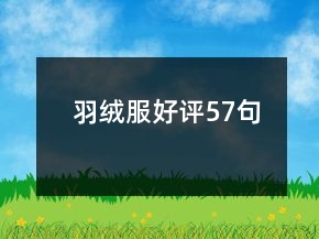 羽绒服好评57句
