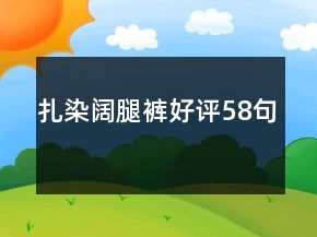 扎染阔腿裤好评58句